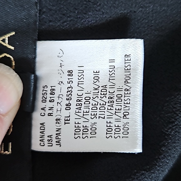 Escada black floral flowy skirt-42 - Picture 7 of 9